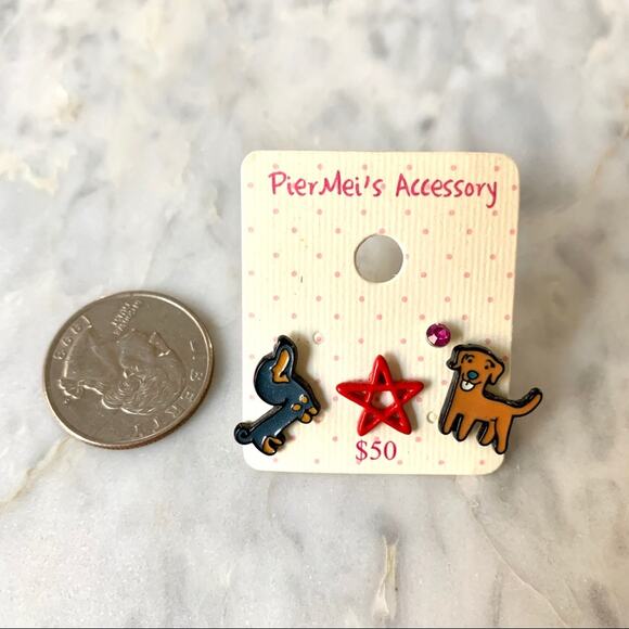 Dachshund & Labrador/Golden Retriever Stud Earring Set - Picture 3 of 3